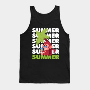 Hello summer Beach summertime Adventure travel lover palm tree sun Tank Top